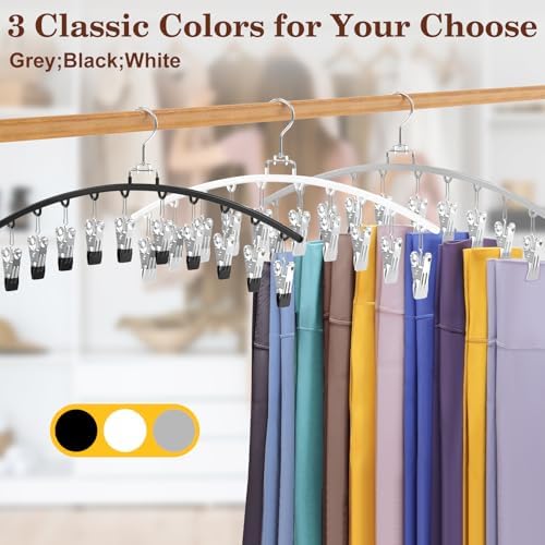 4 Pack Legging Organizer for Closet, Metal Gym Clothes Organizer w/40 Clips Holds 40 Leggings, Scarf Hangers Space Saving, Closet Organizers and Storage, Room Organization Essentials, Grey - Image 5