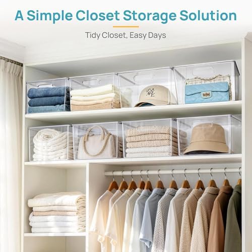 Vtopmart 4 Pack Extra Large Clear Stackable Storage Bins with Lids for Cube - Image 7