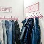 Dseap Coat Rack Wall Mount - 29.5” Long 8-Tri-Hooks Heavy Duty Coat Hanger Rail Wall Hooks for Hanging Coats Hats Clothing Clothes Purse Mudroom Entryway, Pink - Image 5