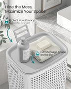 SONGMICS Laundry Hamper with Wheels, 75 L Laundry Basket with Lid - Image 4