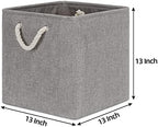 Bidtakay Grey Baskets Foldable Storage Cube Bins 13x13x13 Cube Storage Organizer Closet Set of 3 Fabric Storage Baskets for Home Office Large Baskets for Nursery Baby Toy Storage - Image 5