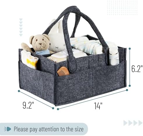 Mr. Pen- Baby Diaper Caddy Organizer, Charcoal Gray - Image 2