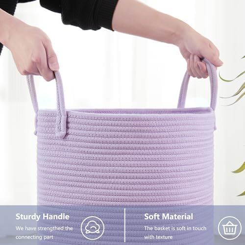 60L Large Purple Hamper Laundry Basket for Nursery Kids Girls - Image 4