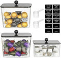 Lifewit Laundry Pods Container with Lid, 0.53+0.7gal, Black, 3 Pcs by Lifewit