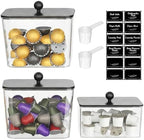 Lifewit Laundry Pods Container with Lid, 0.53+0.7gal, Black, 3 Pcs by Lifewit