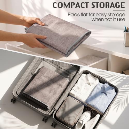 Libeder 4 Shelf Hanging Closet Organizer and Storage, Heather Grey | Anti-Sagging Closet Hanging Shelf with Mesh Side Pockets, Space-saving Fabric Hanging Storage Bins for Cloths with Hooks - Image 5