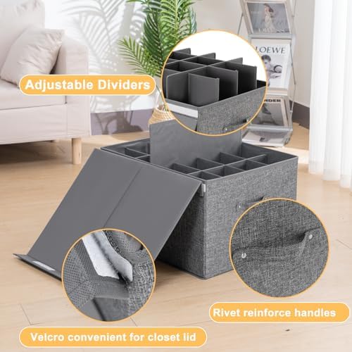 Shoe Organizer for Closet Fits 16 Pairs, Large Shoe Storage Box Bins 2 Pack - Image 3