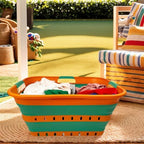SAMMART 42L (11 gallon) Collapsible Plastic Laundry Basket - Foldable Pop Up Storage Container/Organizer - Space Saving Hamper/Basket (1, Autumn Leaf/Forest Green) - Image 2