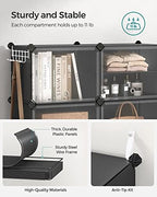 SONGMICS Shoe Rack, 10-Tier with Doors, 40-Pair Storage Cabinet | Shoe Organizer, Steel Frame, Plastic Panel, Bedroom, Entryway, Ink Black and Transparent, DAMION Collection ULPC035B01 - Image 5