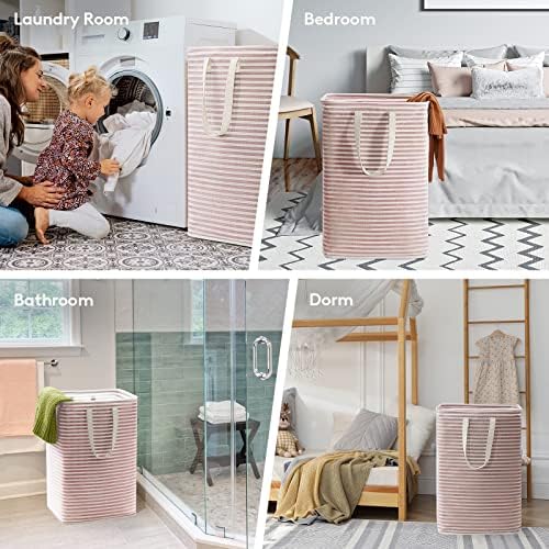 Lifewit 80L Large Laundry Baskets, 1 Pack, Reinforced Handles, Pink | Collapsible Laundry Hamper, Dirty Clothes Hamper, Waterproof Freestanding Design for Dorm, Laundry Room, Bedroom, Bathroom - Image 6