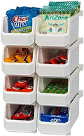 ReadySpace Medium Stackable Plastic Storage Bins, 8-Pack, White by Akro-Mils