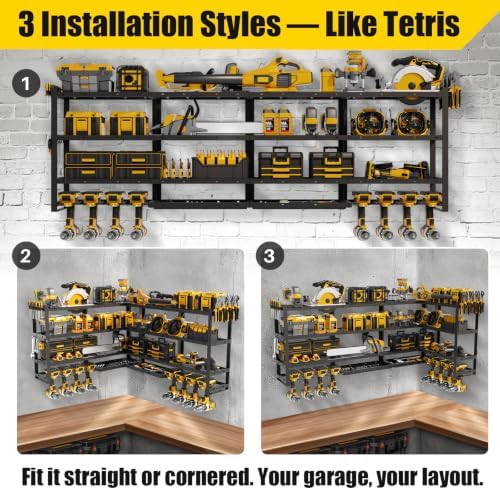 XLarge 64''W Power Tool Organizer Wall Mount, 4-Tier - Image 2
