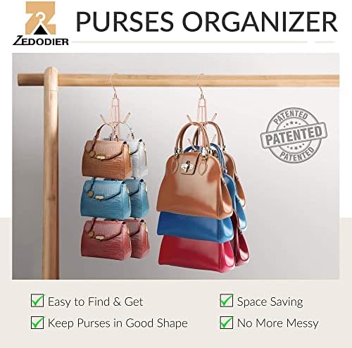 ZEDODIER 2 Pack Purse Hanger, Purse Organizer for Closet, Holds 12 Bags - Image 2