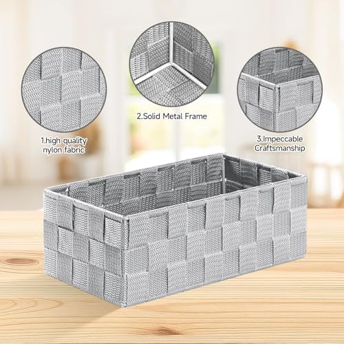 Posprica Small Baskets for Organizing(7 Set) Woven Storage for Shelves, Bathroom, Decorative Closet Organizer, Dresser Bins, Shelf - Image 3