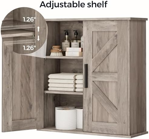 Homleke Bathroom Wall Cabinet, Medicine Cabinet with Adjustable Shelves - Image 5