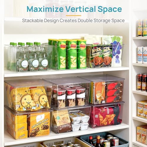 Vtopmart 4 Pack Extra Large Clear Stackable Storage Bins with Lids for Cube - Image 3