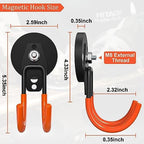 Heavy Duty Magnetic Garage Hooks, 4 Pack 2.59 Inch Large Neodymium Magnet Hooks Magnetic Storage Utility Hooks for Power Drill, Garden Tools,Metal Cabinet, Workshop - Image 2