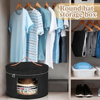 Chunful Hat Box for Women Storage Cowboy Hat Box, Black, Height 10.2 Inches - Image 4