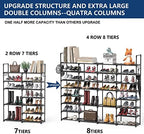 Mavivegue Extra Large Shoe Rack, 8 Tier 4 Rows 72-76 Pairs Big Tall Metal Shoe Shelf,Big Boot Rack Storage Organizer for Garage,Show Rack Shoe Holder Stand,Closet Rack Organizers and Storage - Image 4