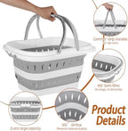 2 Pack Collapsible Laundry Baskets with Comfort Handles, 10.6 Gallon Collapsible Laundry Clothes Hamper Portable Space Saving Pop-Up Laundry Hamper Storage Container - Image 3