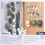 SWTYMIKI Over Door Hat Organizer - 3 Tier Wall Mounted Hat Rack with 2 Adjustable Metal Basket and 3 Hooks, Hanging Baseball Cap Organizer Storage Holds up to 29 Caps for Door, Bedroom, Closet - Image 4