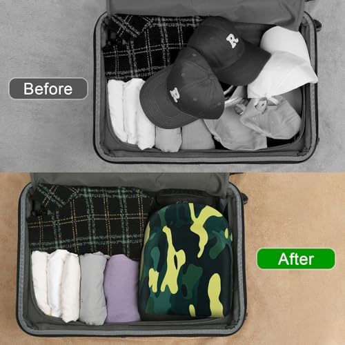 GERMUN Hard baseball hat case, Hat Carrier Travel Case with Adjustable Shoulder Strap, Hat cap case for 6 Baseball Caps - Perfect for Traveling (Camo Green) - Image 6
