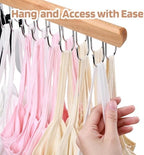 NECAMOCU 2 Pack Bra Hanger for Closet Organizer, Premium Tank Top Hangers | Wooden Bra Holder with 36 Foldable Hooks, 360° Rotating Design, Space Saving Storage for Tank Tops, Bras, Belts, and More - Image 5