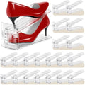 Shoe Slots Organizer 20 Pack - Shoe Stackers, 3 Levels Adjustable, Space Savers 50%, Double Layer Holders for Closet (Transparent), Organizador de Zapatos by Tgzwme