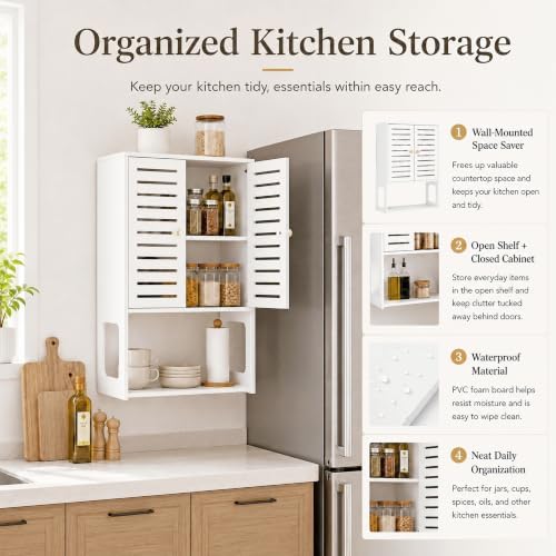 4-Tier Wall Bathroom Storage Cabinet, 15.7" Wx22.4 H - Image 5