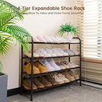 Gonfoam Expandable 4-Tier Shoe Rack for Closet and Entryway, Bronze - Image 2