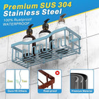 EUDELE Shower Caddy 2 Pack, Adhesive Shower Organizer for Home Decor & Kitchen Organizers, No Drilling, Rustproof Stainless Steel Bathroom Shelves - Image 5