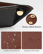 VLANDO Valet Tray Organizer, Foldable PU Leather Catchall Tray, Brown - Image 2