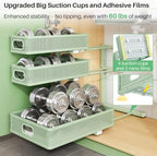 Kitstorack Under Sink Organizer, 1-Pack 3-Tier Height Adjustable Thickened Metal Pull out Cabinet Organizer Shelf, Slide out Storage Drawer Rack for Bathroom Kitchen Pantry Home Organization, Green - Image 7