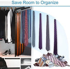 Belt Hanger for Closet, Sturdy Wood Belt Rack Closet Accessories with 14 Hooks Belt Organizer for Closet Organizers and Storage Max 42 Belts-Black 2 Pack - Image 5