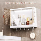 Plastic Bathroom Wall Cabinet, Wall Mounted Makeup Organizer - Image 4