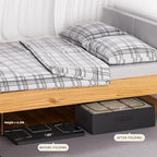 CYhom Under Bed Storage Bins Frame Storage Box Oxford Fabric Sturdy Underbed Container Foldable Stackable Large Capacity Clothes Organizer - Image 3