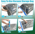Vacuum Storage Bags, Vacuum Seal Bags for Clothing, 5 Jumbo 5 Large | Extra Large XL, Airtight Triple Seal, Save 80% Space, Hand Pump, Work with Vacuum, Double Zip, Reusable, Easy to Use - Image 3