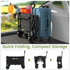 Blomoba 220 lbs Folding Wagon Cart with Wheels & Adjustable Handle, Black - Image 5
