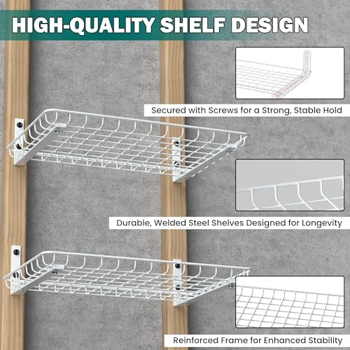 EVERHANGER Garage Wall Shelves 12x18 Inch, Wall Mounted Storage Shelf - Image 5