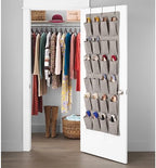 Whitmor Over the Door Shoe Organizer - 20 Section - Black Herringbone by Whitmor