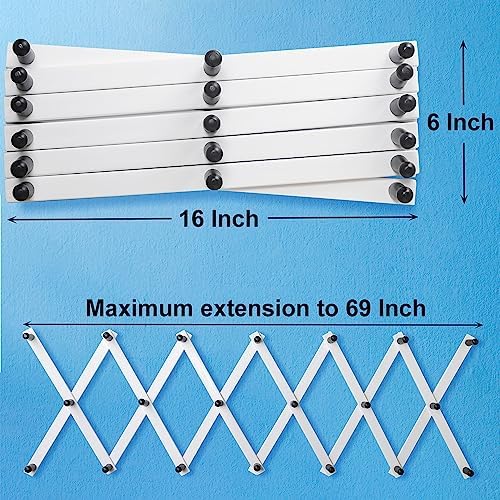 SKOLOO Hat Rack for Wall with 17 Hooks, Solid Wooden, Modern, Expandable Coat Rack Wall Mount for Coats, Hats, Bags, Baseball Caps, Black on White - Image 5