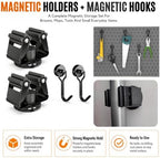 3-H 2 Pack Magnetic Broom Holder with 2 Pack Mini Magnetic Hooks,Black - Image 6