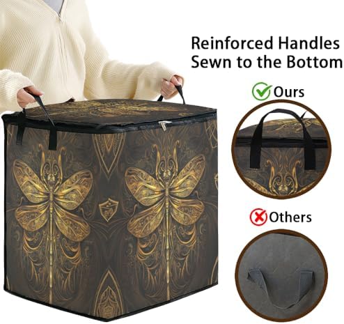 2pcs closet organizers and storage under bed,clothing blanket sweater sheet bedding comforter duvet quilt pillow toy storage bags with lids,dorm room essentials for containers 95L - Image 4