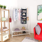 MAX Houser 5 Shelf Foldable Hanging Closet Organizer, Cloth Hanging Shelf with 4 Side Pockets, Space Saver, Grey - Image 5