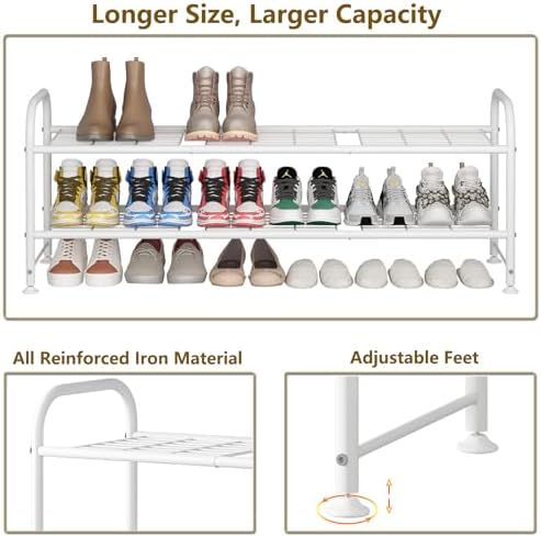 LINZINAR 2 Tier Long Shoe Rack for Closet Metal Shoe Organizer for Entryway - Image 6