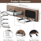 Tindbea Hair Dryer Holder Wall Mount Aluminum Alloy Hot Tools Organizer - Image 3