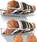 KEETDY Metal Hat Racks for Baseball Caps Wall Hat Organizer Fit 48 Caps Holder, 2 Packs Sturdy Wall Mounted Snapback Storage Organizer, Silver by KEETDY
