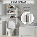 3-Tier Over Toilet Storage, Anti-Tip, 64" H, White - Image 6