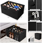 TOPIA HOME Shoe Organizer for Closet 2 Pack, Foldable Shoe Box with Adjustable Divider and Clear Cover, Space Saving Shoe Storage Organizer Cabinet with Reinforced Handles, Fits 40 Pair, Black, TP11B - Image 3