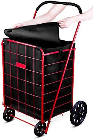 Handy Laundry Shopping Cart Liner, 18" X 15" X 24", Square Bottom, Fits Standard Shopping Cart, Cover and Adjustable Straps for Easy Secure Attachment, Made from Waterproof Material, Black - Image 3